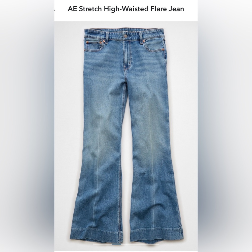 American Eagle Outfitters Blue Wide Leg Jeans.  High waisted.